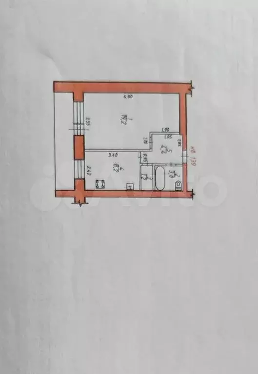 1-к. квартира, 36 м, 1/5 эт. - Фото 0