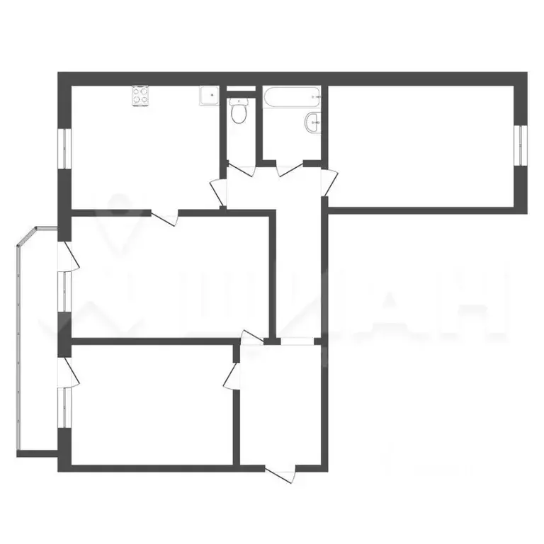 3-к кв. Челябинская область, Челябинск ул. Калинина, 11Г (93.5 м) - Фото 2