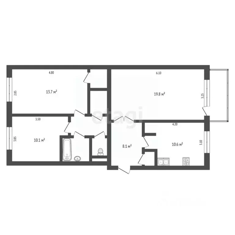 3-к кв. Ямало-Ненецкий АО, Новый Уренгой Советский мкр, 1/2 (69.5 м) - Фото 2