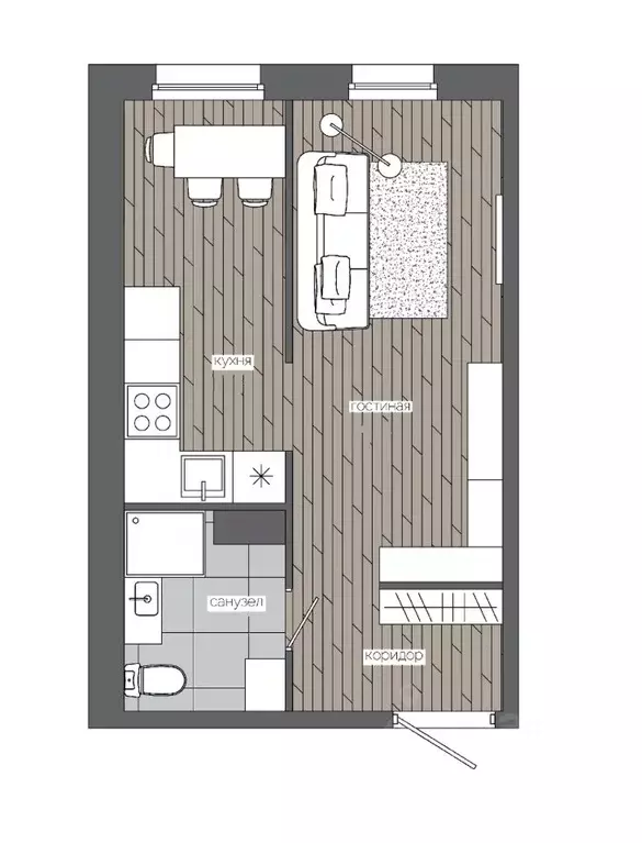 1-к кв. Ханты-Мансийский АО, Сургут 30А мкр,  (29.5 м) - Фото 0