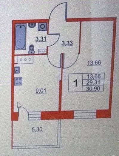 1-к кв. Ленинградская область, Кудрово г. Всеволожский район, ... - Фото 1