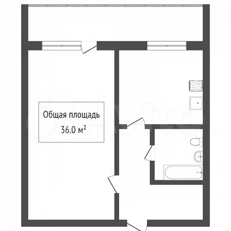 1-к. квартира, 36,3 м, 8/10 эт. - Фото 0