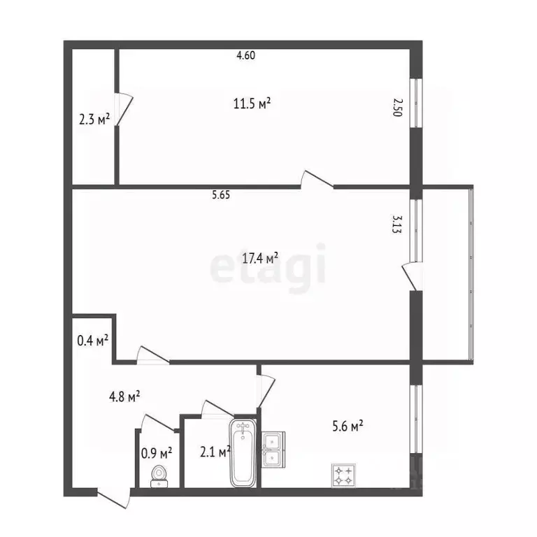2-к кв. Санкт-Петербург просп. Металлистов, 25К3 (44.8 м) - Фото 1