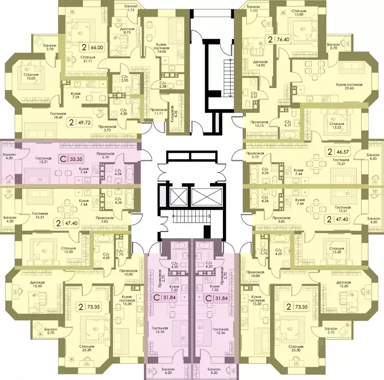 2-к кв. Тверская область, Тверь Урбан Парк жилой комплекс (47.4 м) - Фото 2