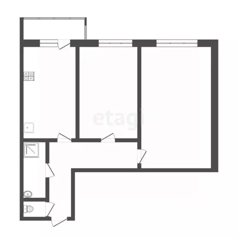 2-к кв. Мордовия, Саранск Мордовская ул., 35К195 (60.0 м) - Фото 2