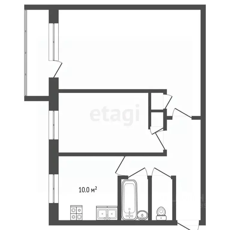 2-к кв. Московская область, Одинцово Можайское ш., 21 (45.0 м) - Фото 2