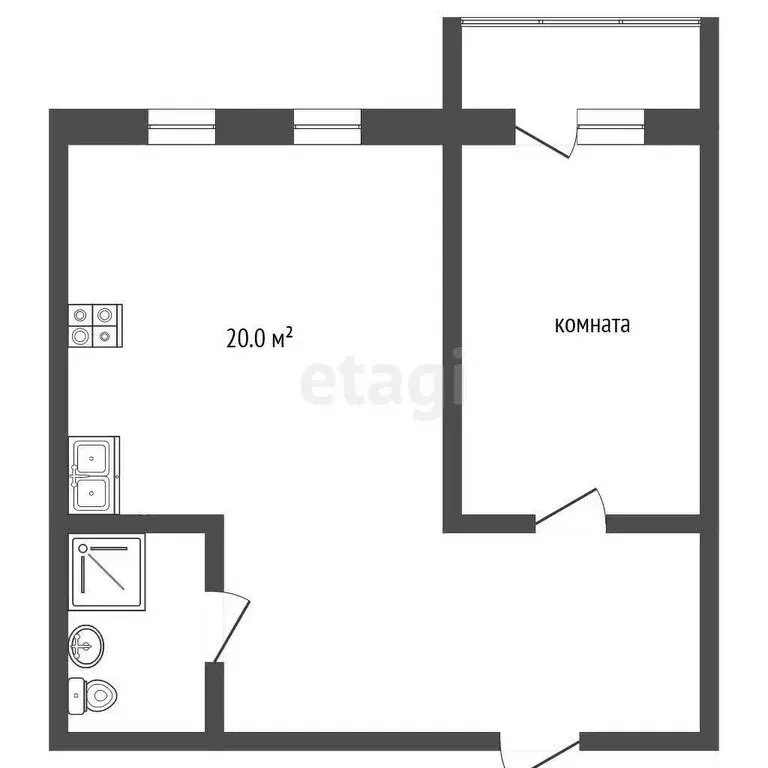 1-комнатная квартира: Омск, улица Крупской, 14 (41.5 м) - Фото 0