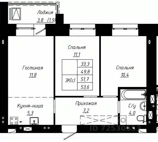 3-к кв. Алтайский край, Барнаул ул. Чернышевского, 189 (51.7 м) - Фото 0