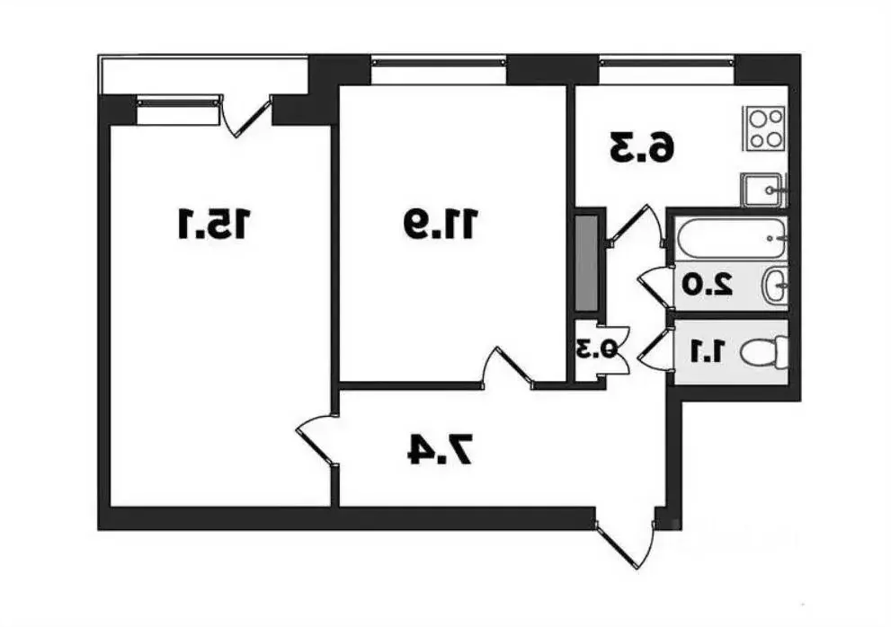 2-к кв. Санкт-Петербург ул. Стойкости, 20 (44.0 м) - Фото 1