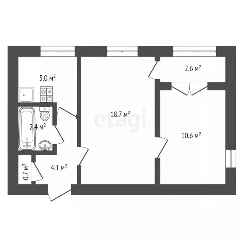 2-к кв. Севастополь ул. Херсонская, 2/16 (42.8 м) - Фото 2