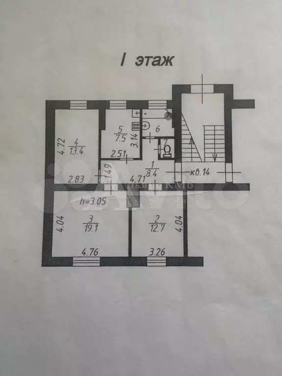 3-к. квартира, 65,8 м, 1/3 эт. - Фото 0