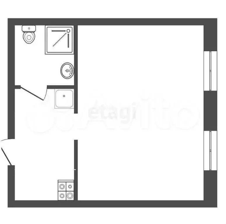 1-к. квартира, 23,1 м, 5/5 эт. - Фото 0