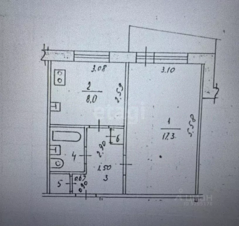 1-к кв. Татарстан, Казань ул. Гаврилова, 14 (33.9 м) - Фото 1