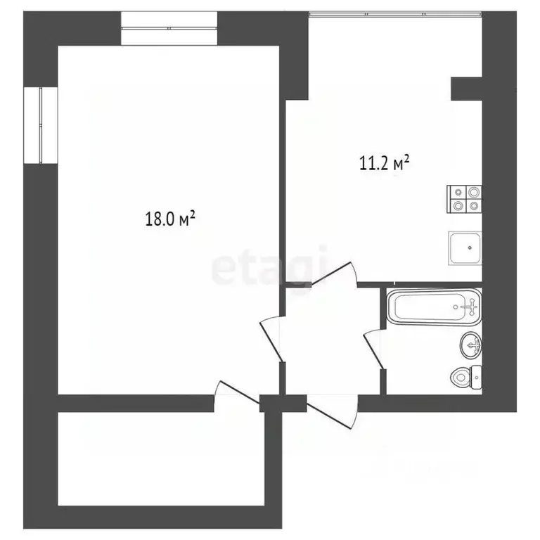 1-к кв. Ростовская область, Таганрог ул. Пархоменко, 58-1 (37.0 м) - Фото 2