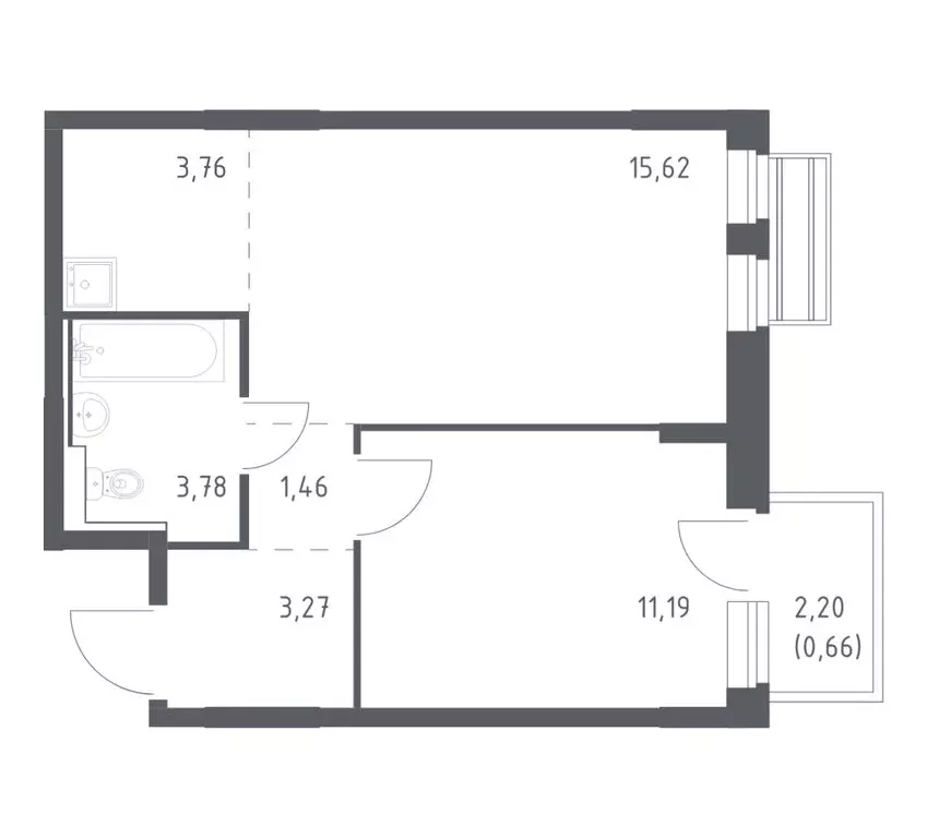 1-комнатная квартира: село Лайково, микрорайон Город-Событие, ЖК ... - Фото 1