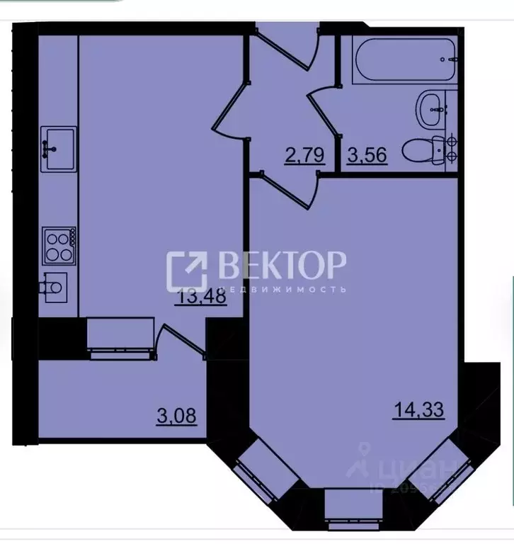 1-к кв. Костромская область, Кострома ул. Художников Шуваловых, 1 ... - Фото 2