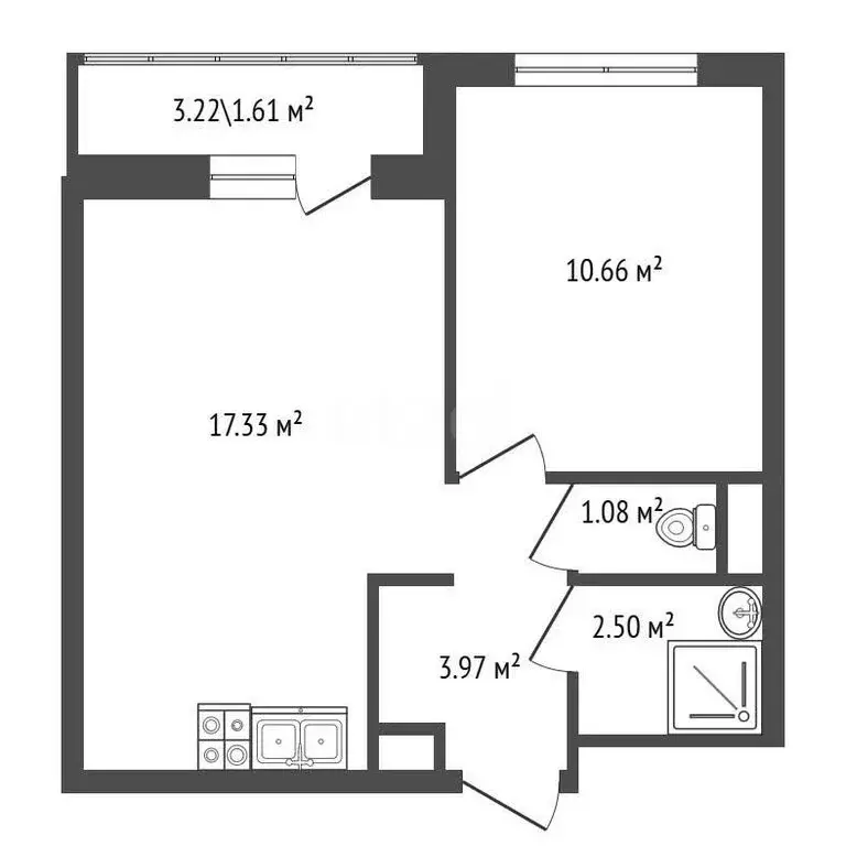 1-комнатная квартира: Мурино, Екатерининская улица, 23 (35.4 м) - Фото 0