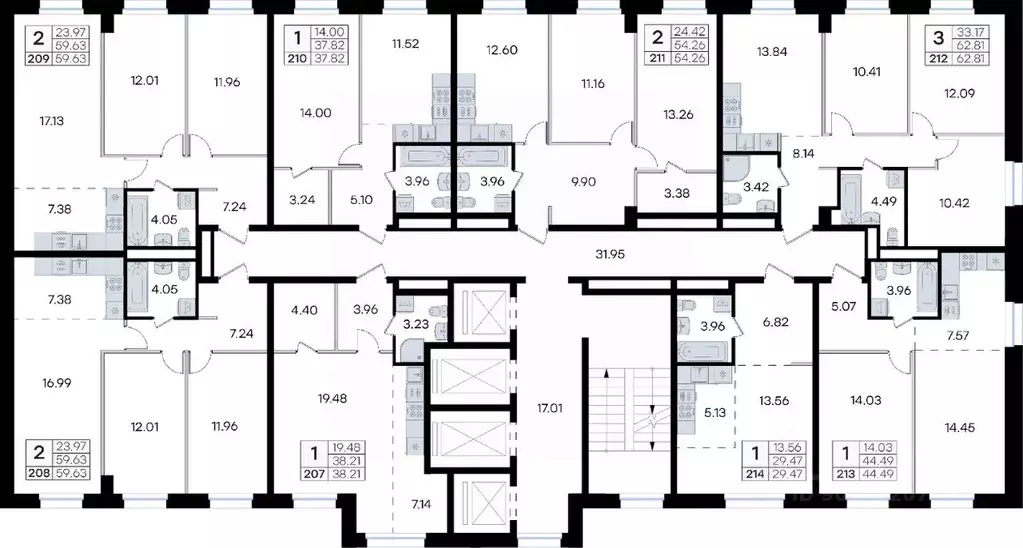 2-к кв. Приморский край, Владивосток ул. Тухачевского, 80 (59.63 м) - Фото 2