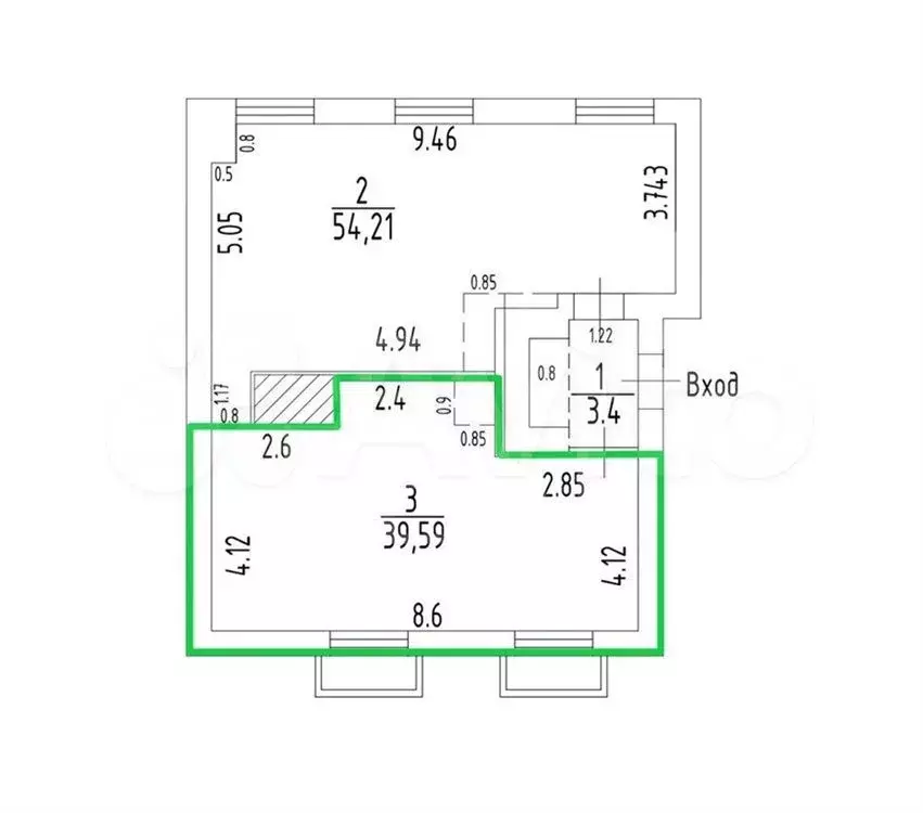Аренда ПСН 63,9 м2 м. Краснопресненская в цао - Фото 0