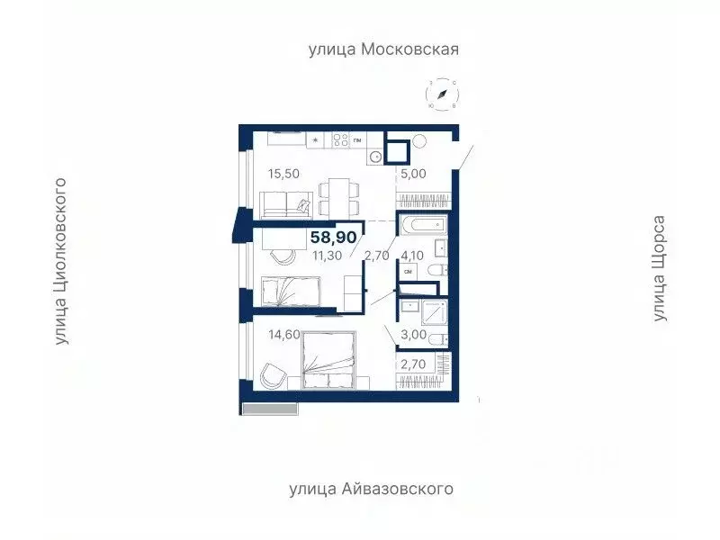 2-к кв. Свердловская область, Екатеринбург ул. Московская, 249/2 ... - Фото 0