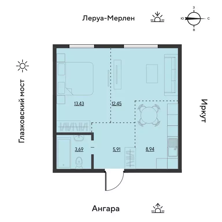 2-комнатная квартира: Иркутск, квартал Затон, улица Набережная Иркута, ... - Фото 1