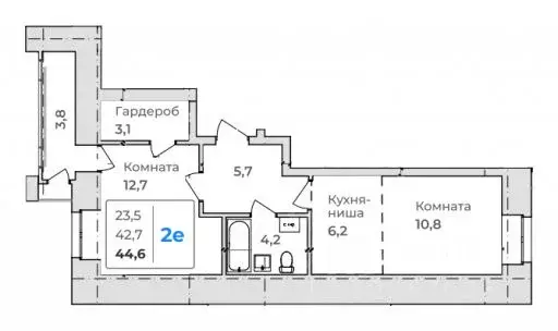 2-к кв. Амурская область, Благовещенск  (44.6 м) - Фото 0