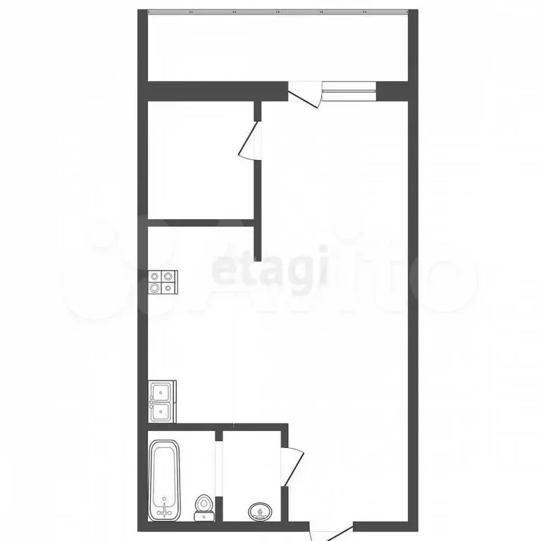 Квартира-студия, 30,4 м, 12/17 эт. - Фото 0