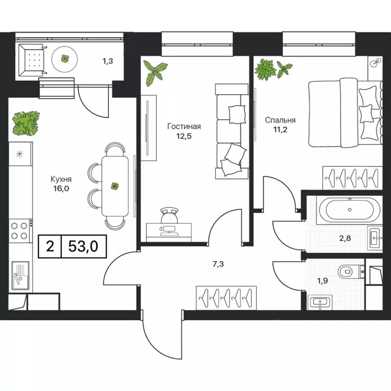 2-к кв. Московская область, Пушкино Пушкино Град жилой комплекс, к2 ... - Фото 1