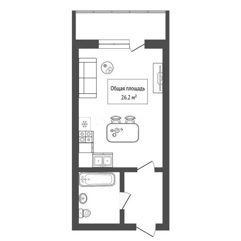 Квартира-студия: Новосибирск, Красный проспект, 167/3 (26 м) - Фото 1