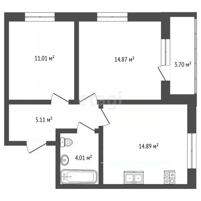 2-к кв. Мордовия, Саранск городской округ, Луховка рп ул. Заводская, ... - Фото 2