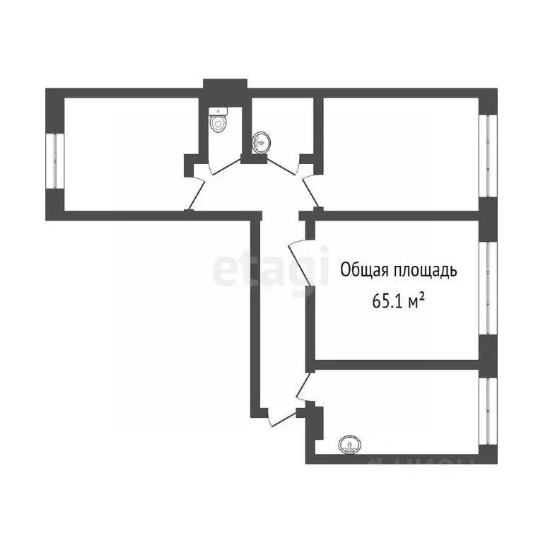 3-к кв. Томская область, Томск Солнечный мкр, ул. Бирюкова, 10 (65.1 ... - Фото 1