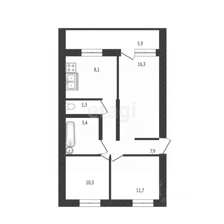 3-к кв. Хабаровский край, Комсомольск-на-Амуре Комсомольская ул., 76к2 ... - Фото 1