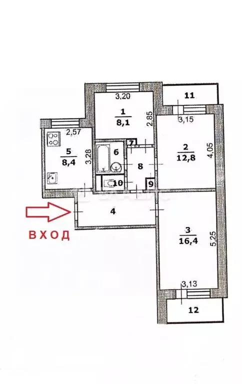 3-к кв. Белгородская область, Белгород 10-й мкр, ул. 60 лет Октября, 9 ... - Фото 1