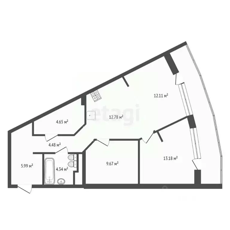 3-к кв. Крым, Ялта ул. Блюхера, 19 (75.5 м) - Фото 2