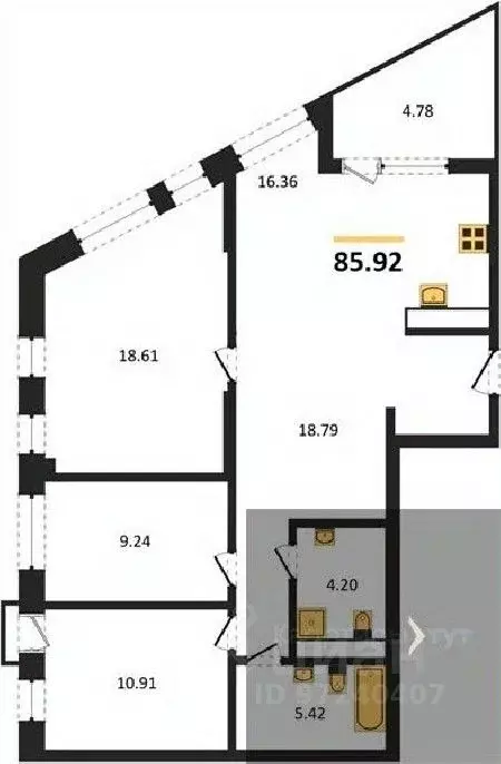3-к кв. Воронежская область, Воронеж наб. Чуева, 7 (85.92 м) - Фото 0