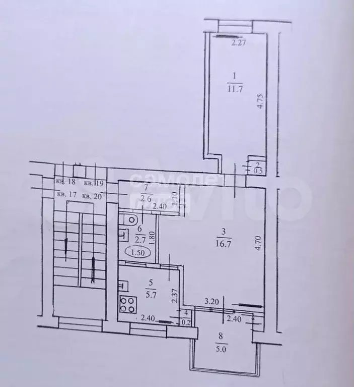 2-к. квартира, 45 м, 5/5 эт. - Фото 0