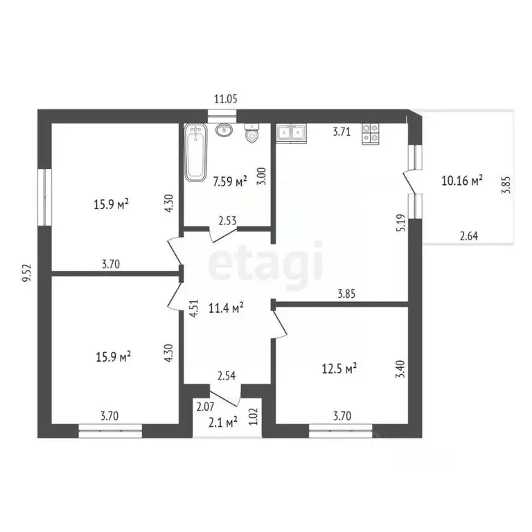 Дом в Ростовская область, Волгодонск Ветеран СНТ, 3-я линия (105 м) - Фото 2