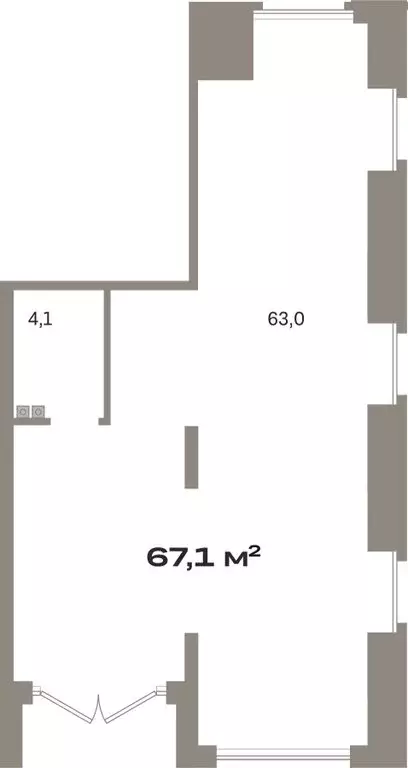 Помещение свободного назначения (67.06 м) - Фото 2