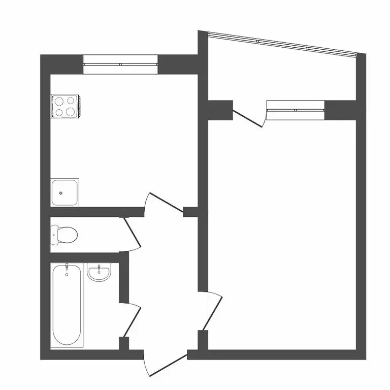 1-комнатная квартира: Тюмень, Мельничная улица, 24А (33.3 м) - Фото 1