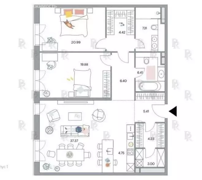 3-комнатная квартира: Москва, улица Костикова, 4к1 (120 м) - Фото 1