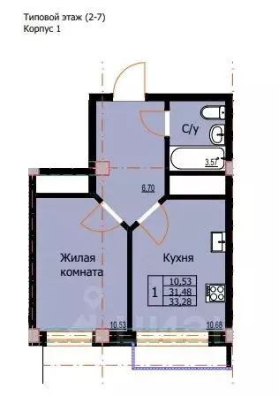 1-к кв. Ставропольский край, Ессентуки  (33.28 м) - Фото 0
