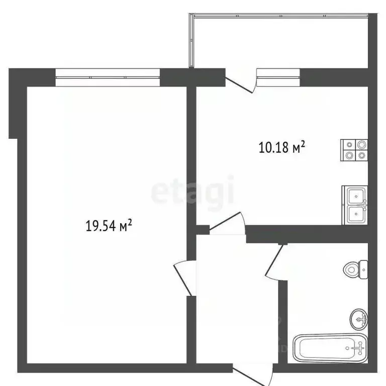 1-к кв. Краснодарский край, Анапа ул. Адмирала Пустошкина, 22к11 (37.9 ... - Фото 2