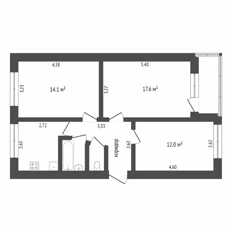 3-комнатная квартира: Ставрополь, улица Лермонтова, 235 (72 м) - Фото 0