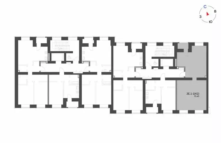 3-комнатная квартира: Нижнекамск, 15-й микрорайон, ЖК Калина (70.43 м) - Фото 1