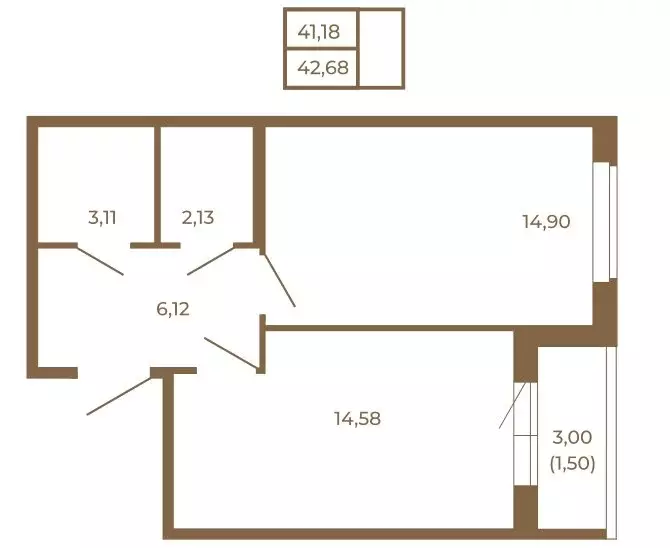1-комнатная квартира: Сертолово, ЖК Новая История (38.21 м) - Фото 2