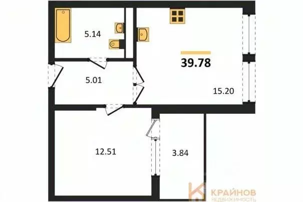 1-к кв. Воронежская область, Воронеж наб. Чуева, 7 (39.78 м) - Фото 0