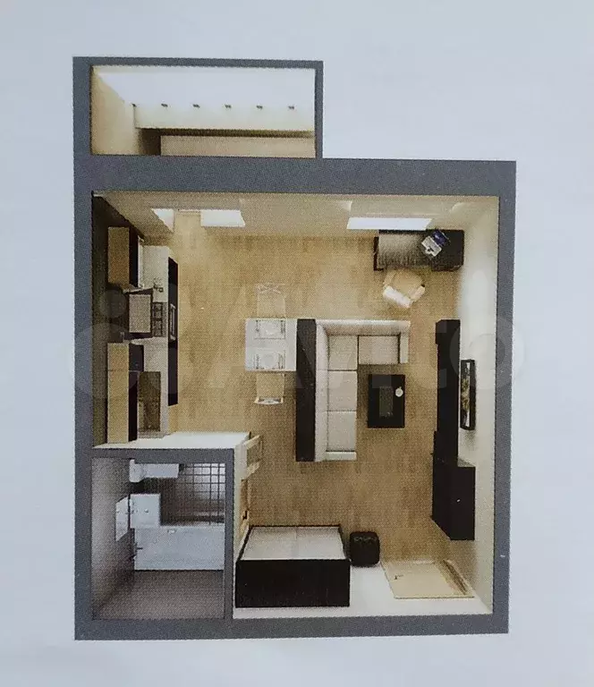 Квартира-студия, 33 м, 2/4 эт. - Фото 1