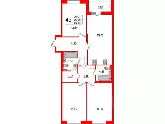 3-к кв. Санкт-Петербург Белоостровская ул., 10к2 (86.6 м) - Фото 0