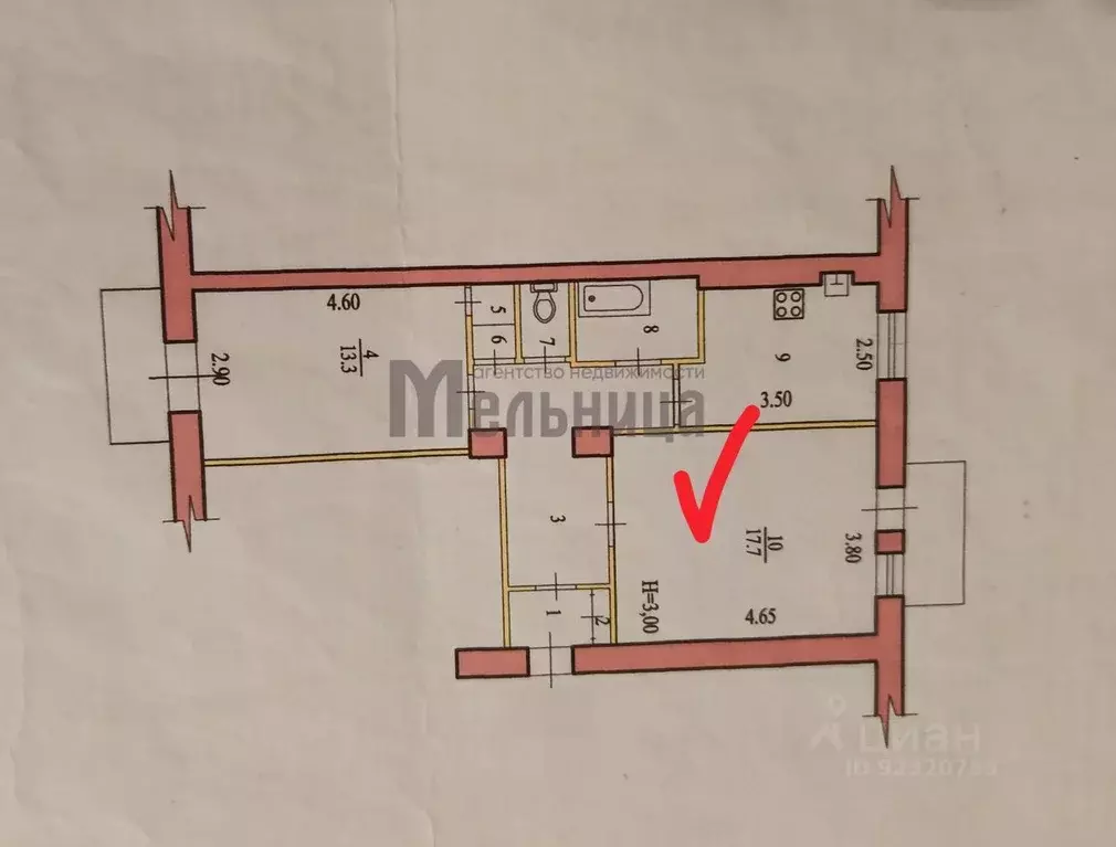 Комната Волгоградская область, Волгоград ул. Борьбы, 7 (17.7 м) - Фото 2