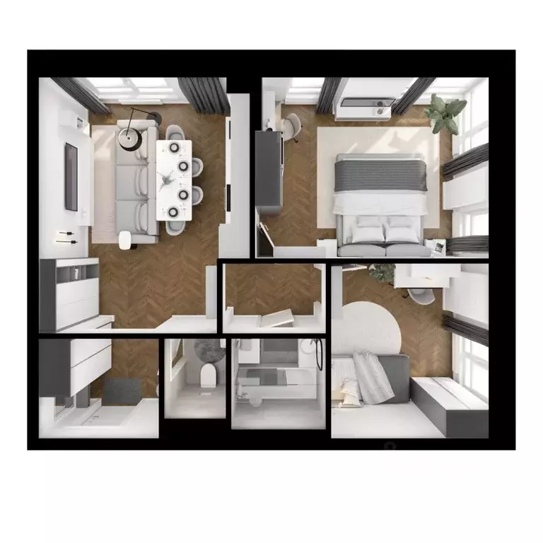 2-к кв. Москва Кронштадтский 9 жилой комплекс, 11.3 (55.5 м) - Фото 2